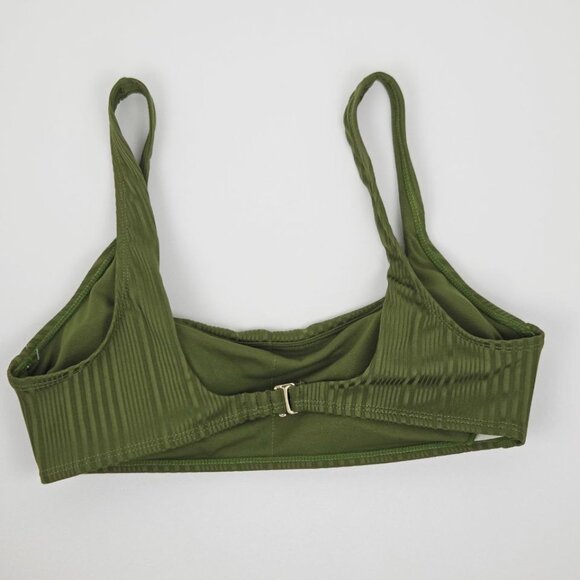 Salt & Cove Juniors' Ribbed Square-Neck Bikini Top Olive Size L - Picture 3 of 3